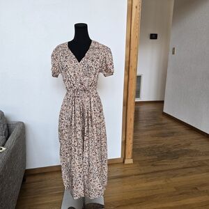 Christy Dawn Beige Floral Maxi Dress